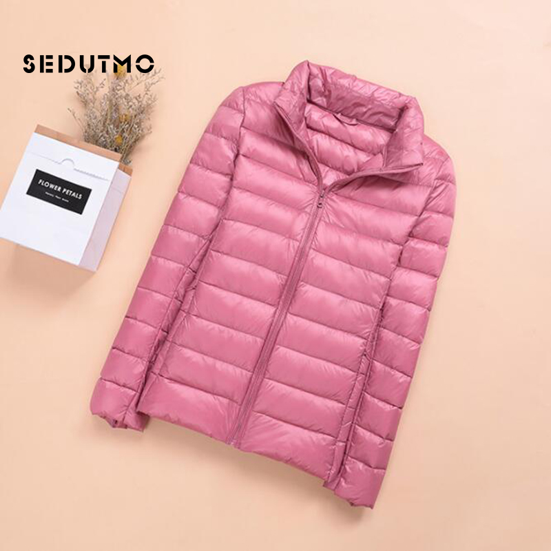 SEDUTMO Frühling Damen Daunenjacken Ultraleichter Winter-Entendaunenmantel Kurzer Kapuzenpullover Pufferjacke Parkas ED659