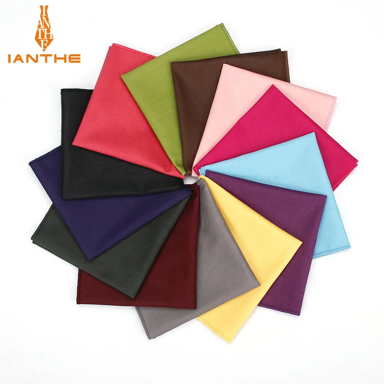 Vintage Neue männer Mode Baumwolle Solide Candy Farbe Tasche Platz Für Männer Taschentuch Hochzeit Klassische Hanky Anzüge Tasche Taschentücher