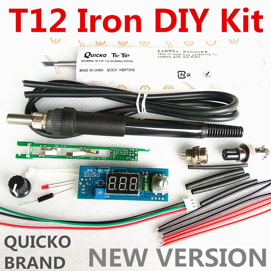 STC-T12 납땜 인두 DIY 키트/단위 디지털 납땜 인두 스테이션 온도 컨트롤러 키트/QUICKO MINI STC-LED-T12 DIY 세트