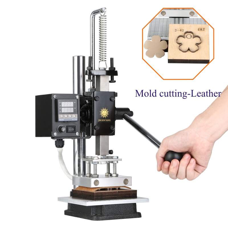JINXINYANG 수동 디지털 열 프레스 기계, PVC 카드 북 가죽 종이 목재 맞춤형 로고 엠보싱 핫 포일 스탬핑 기계