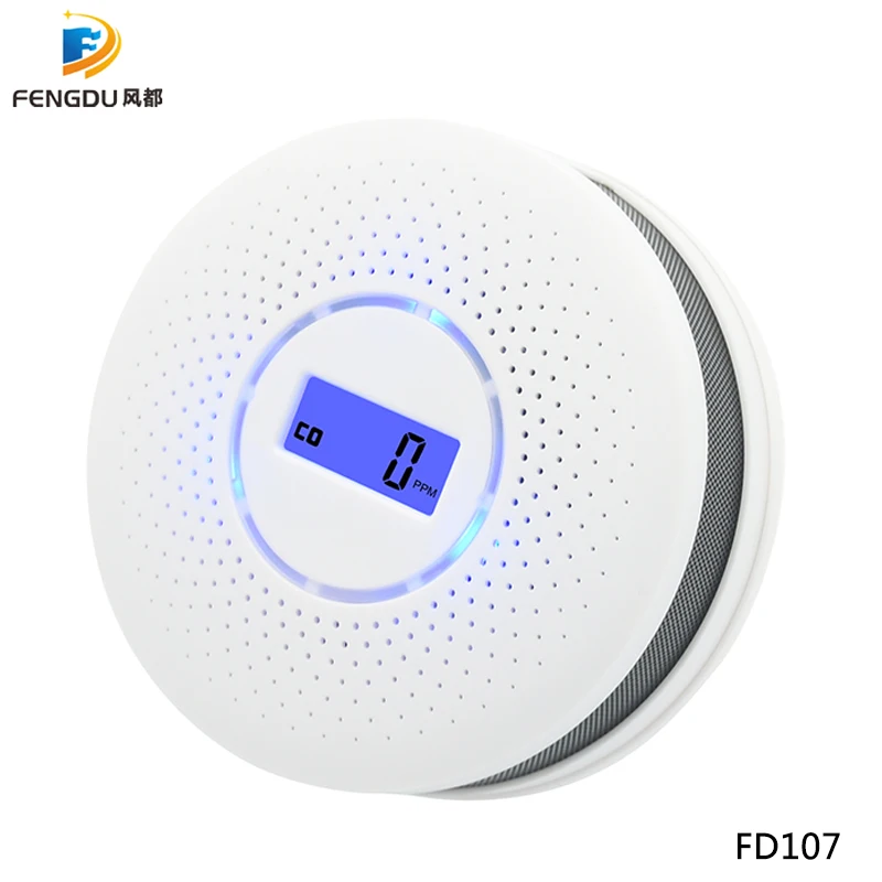 ใหม่ล่าสุด 2 in 1 LED Digital Gas Smoke Alarm Co เครื่องตรวจจับคาร์บอนมอนอกไซด์เสียงเตือน Sensor Home Security Protection High Sensitive