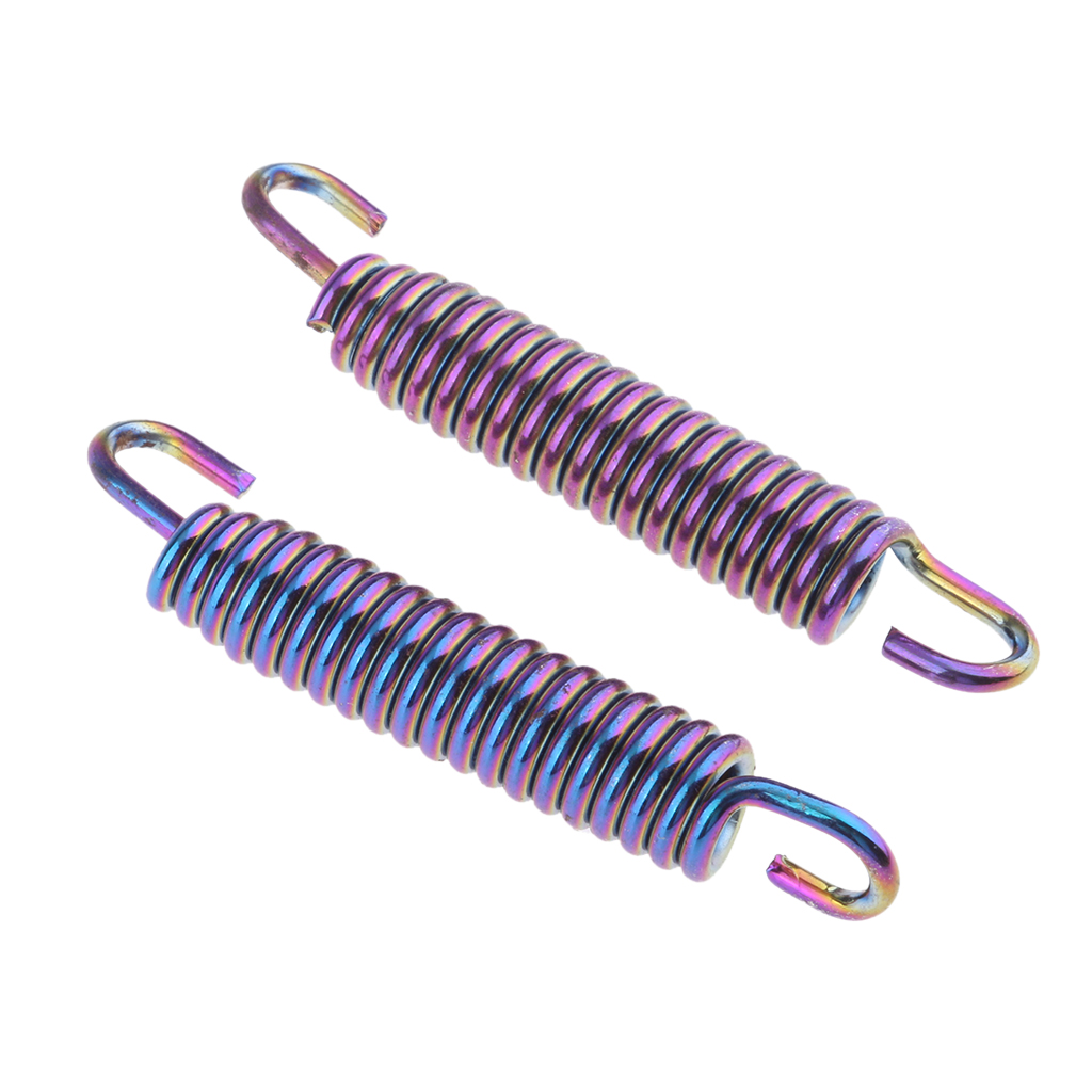 2 個 65 ミリメートルオートバイステンレス鋼排気管マフラースプリングフック優れた強度 & 外観排気管スプリング