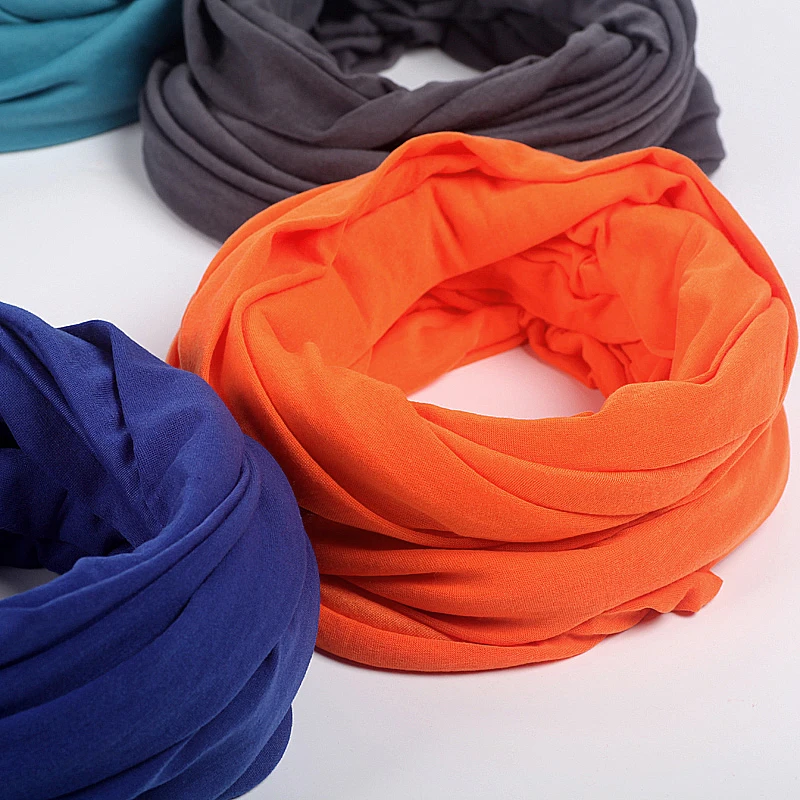 Bufanda infinita suave y ligera con colores sólidos Jersey tejido Color sólido bufanda con anillo infinito bufanda circular nuevo