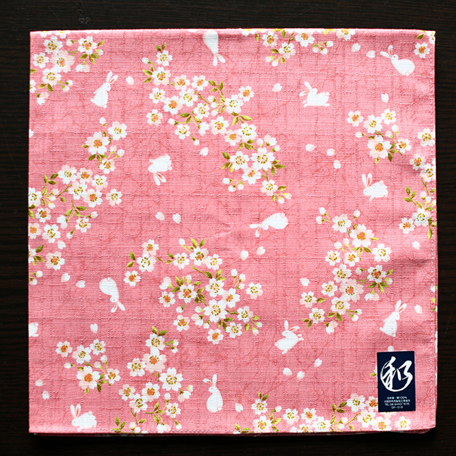 Japanese Style Nice Handkerchiefs for Female Floral and Rabbit Pattern Big Square Towel High Quality Hankies SY512 New Arrival