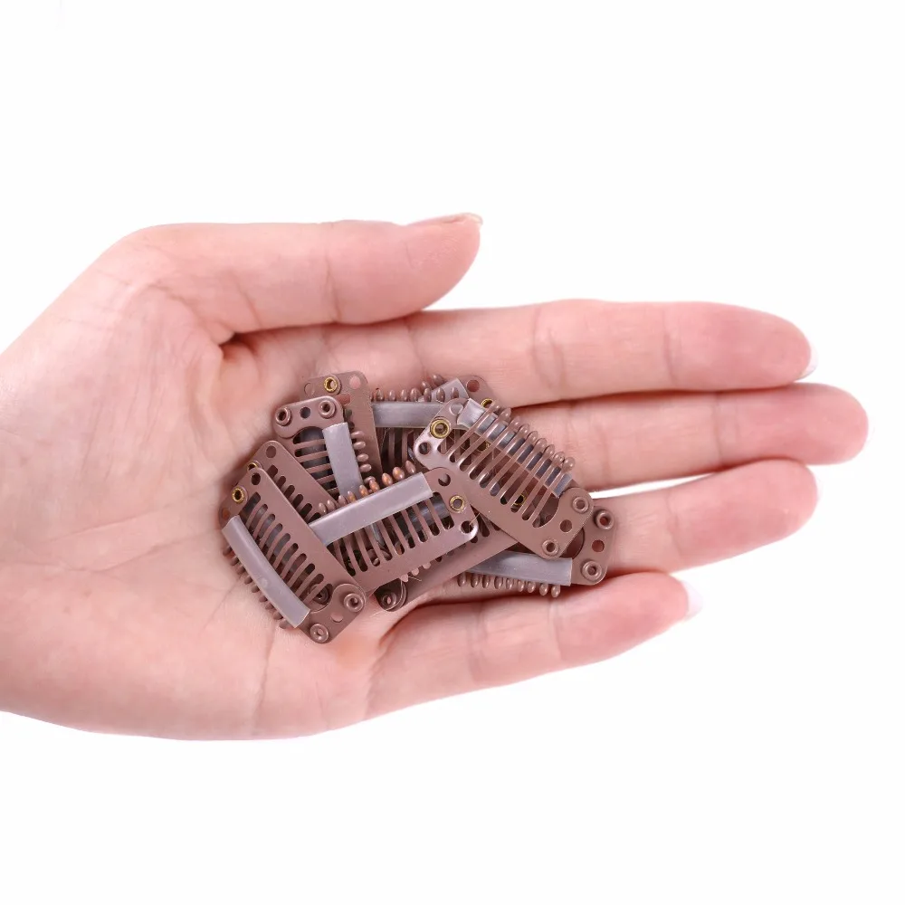 12 Chiếc 32Mm 9-Răng Tóc Kẹp Ốp Kim Loại Kẹp Với Ốp Lưng Cho Kẹp Trong Con Người làm Tóc Tóc Giả Lược Kẹp