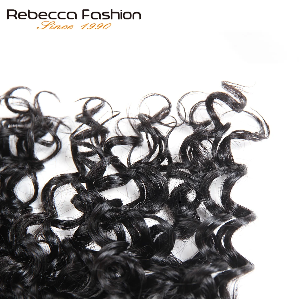 Rebecca บาท Jerry Curly Wave ผมสาน4รวมกลุ่ม190G/แพ็ค Non Remy Curly เส้นผมมนุษย์รวมกลุ่ม4สี #1 # 1B #2 #4