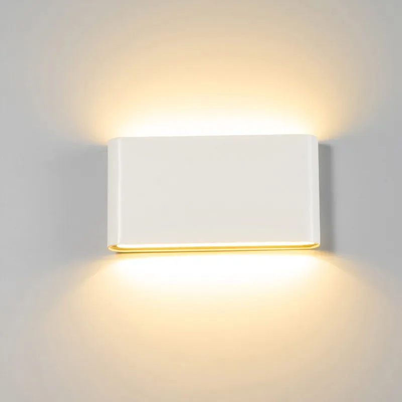 현대 방수 야외 12W LED 벽 램프 IP65 알루미늄 위아래 벽 조명 정원 현관 Sconce 장식 조명 110V 220V