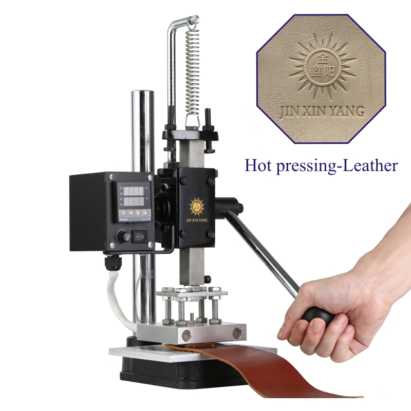 JINXINYANG 수동 디지털 열 프레스 기계, PVC 카드 북 가죽 종이 목재 맞춤형 로고 엠보싱 핫 포일 스탬핑 기계