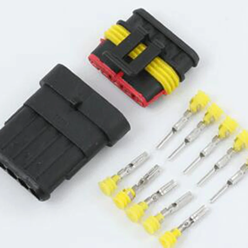 Juego de conectores impermeables automotrices para coche, lámpara de xenón, 1P, 2P, 3P, 4P, 5P, 6P, AMP 1,5, enchufe macho y hembra, 5 Juegos