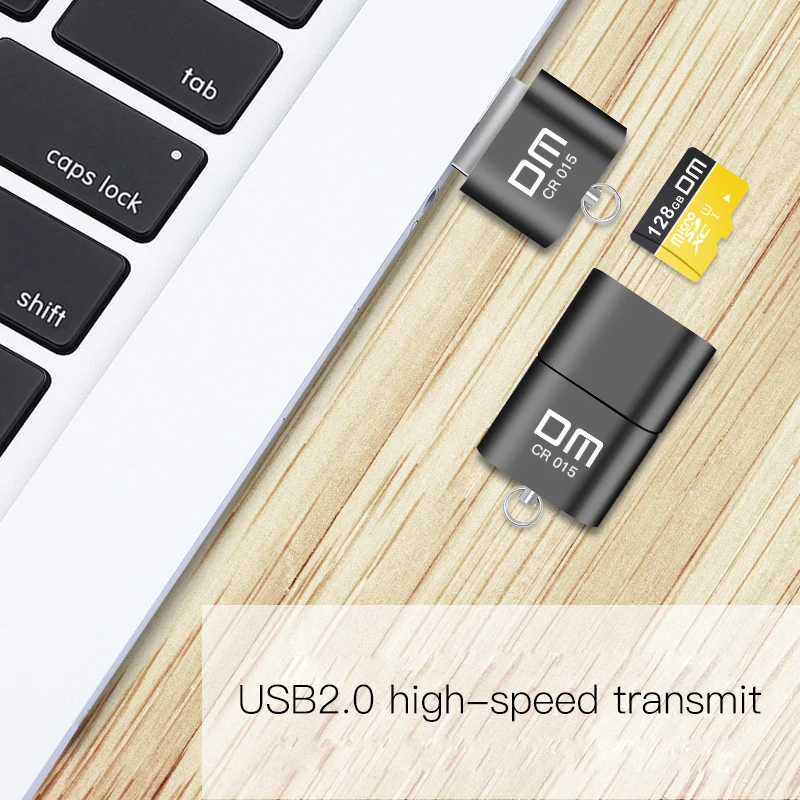 DM CR015 เครื่องอ่านการ์ด MicroSD พร้อมช่องเสียบการ์ด TF กลายเป็น USB Flash Drive สําหรับคอมพิวเตอร์หรืออะแดปเตอร์ USB ในรถยนต์