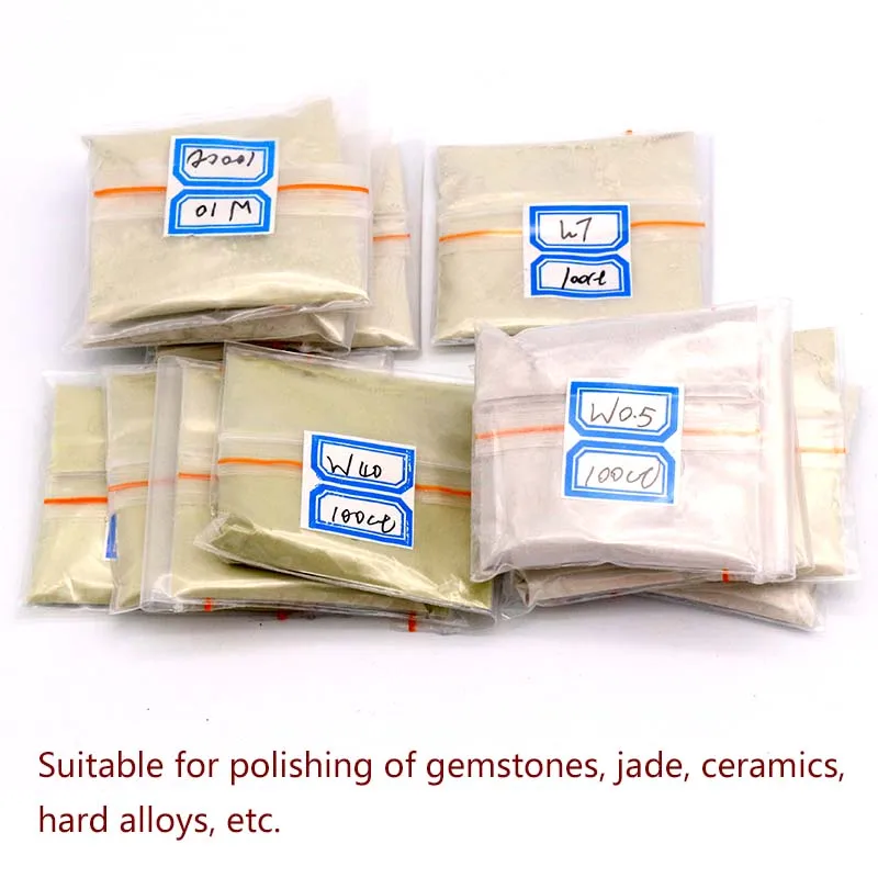 100 Cara/20G W0.5 Để W40 Đánh Bóng Bột Kim Cương Micron Bột Dụng Cụ Đánh Bóng Cho Đá Quý Ngọc Gốm Sứ Carbide