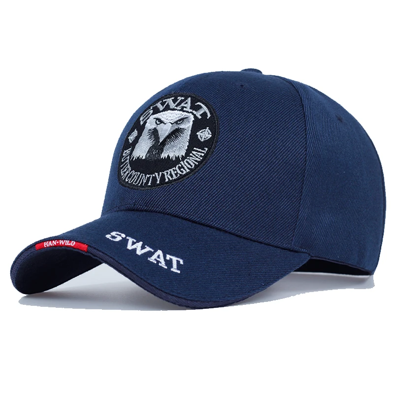 SWAT Army หมวกชายปัก Eagle เบสบอลสีดําหมวก Gorras Para Hombre ผู้หญิง Snapback Bone Masculino หมวกยุทธวิธี