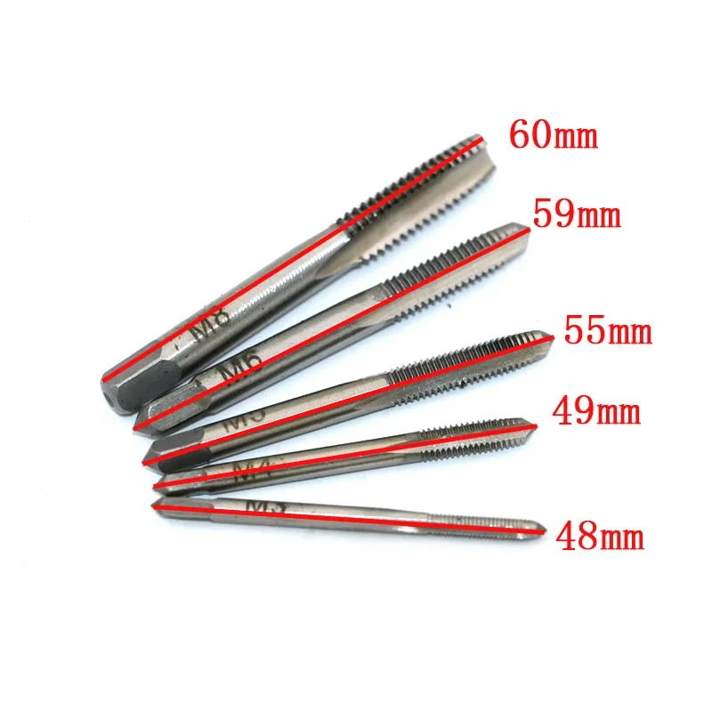 Juego de grifos de enchufe métrico con rosca de tornillo manual 3F M3 M4 M5 M6 M8 con llave de grifo ajustable 1/16-1/4"