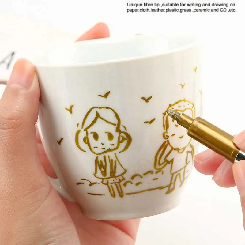 1.5Mm DIY Hình Ban Nhạc Metalic Bút Bút Vĩnh Viễn Sơn Kim Loại Vải Dấu Bút Sharpie Vàng Bạc Craftwork Bút Tranh Nghệ Thuật Tiếp Liệu