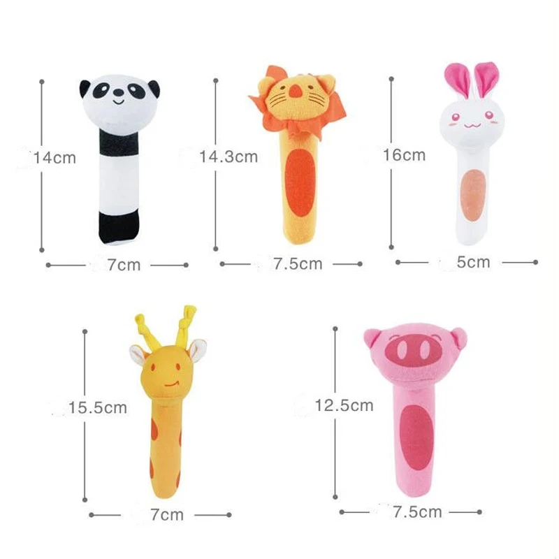 赤ちゃんのための動物のぬいぐるみ,柔らかいぬいぐるみ,きしむ音,幼児のおもちゃ,ギフト,ds29