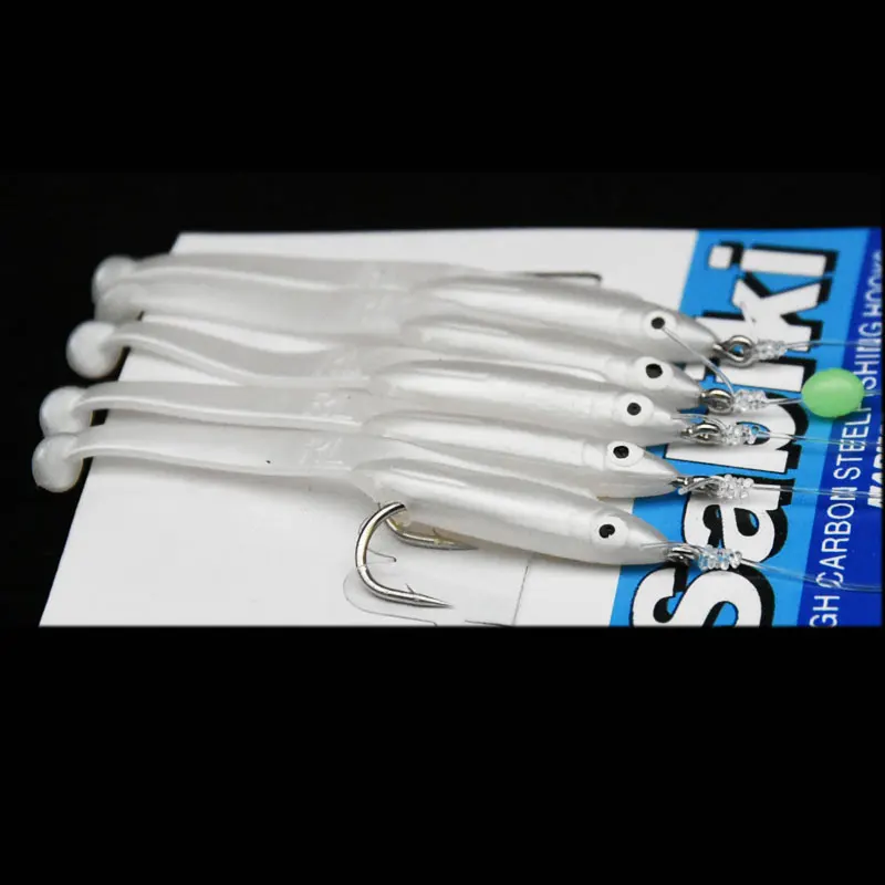 5 ตะขอ/ถุงคุณภาพสูงเหล็กคาร์บอนปลา Feathers Bass Cod Lure ตกปลาทะเล 5 ตะขอตกปลา Treble เหยื่อตกปลาลวดเบอร์ 1/0