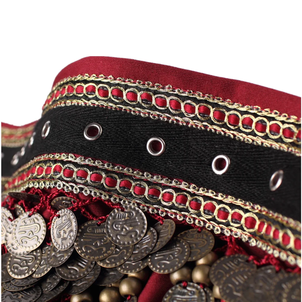 Ropa de danza del vientre Tribal, accesorios de disfraz gitano, envoltura de flecos, cinturones de monedas Retro, bufanda de cadera, cinturón de danza del vientre Shimmy con monedas