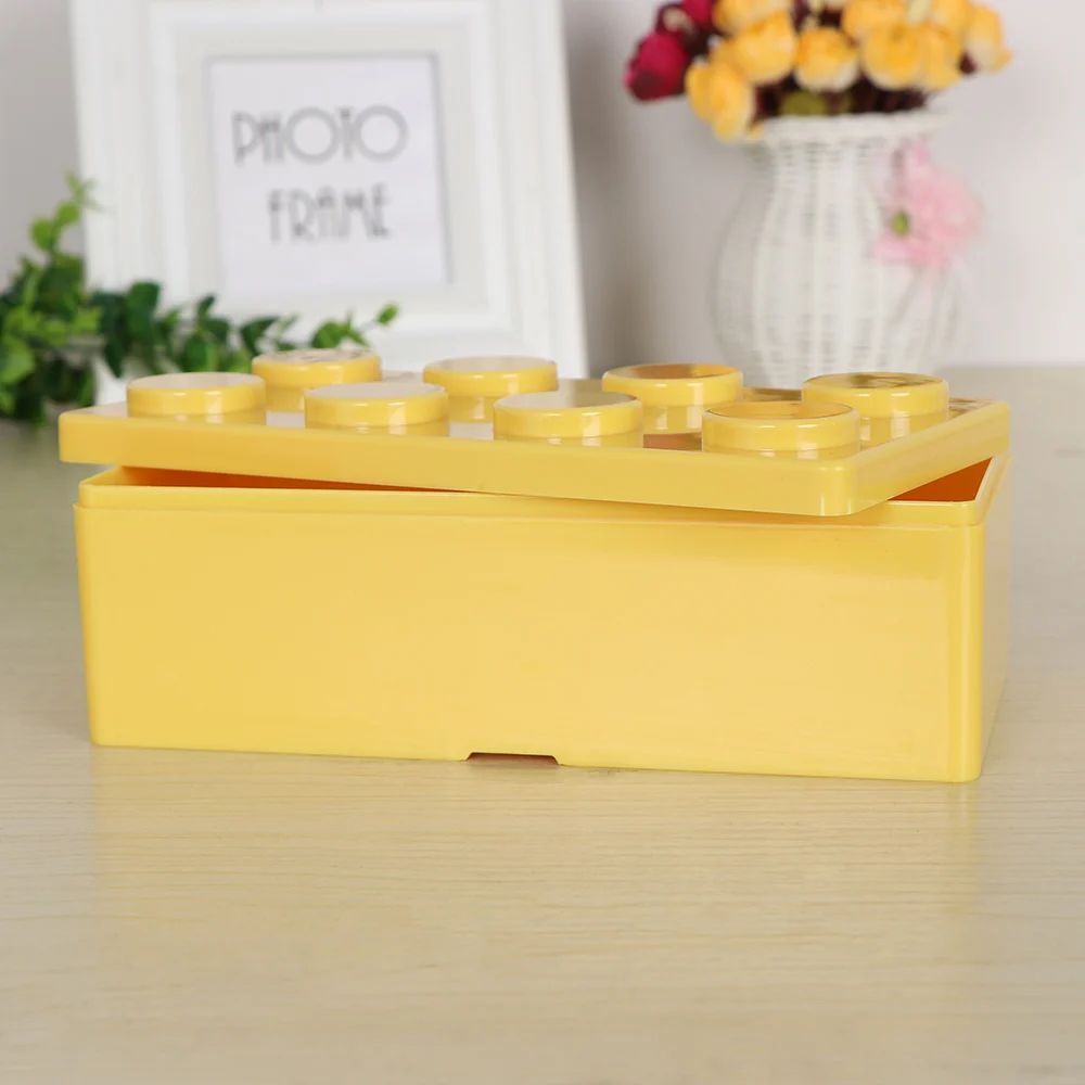 Sáng Tạo Mới Hộp Lưu Trữ Khối Xây Dựng Hình Dạng Nhựa Tiết Kiệm Không Gian Hộp Siêu Máy Tính Để Bàn Tiện Dụng Vật Dụng Văn Phòng