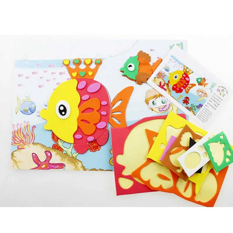 EVA 3D Dán 3D Dán Giấy Trẻ Em DIY Làm Bằng Tay Chất Liệu Trẻ Em Tự Làm Đồ Chơi Thủ Công Cho Bé Mẫu Giáo Đồ Chơi Xếp Hình Stereo Miếng Dán