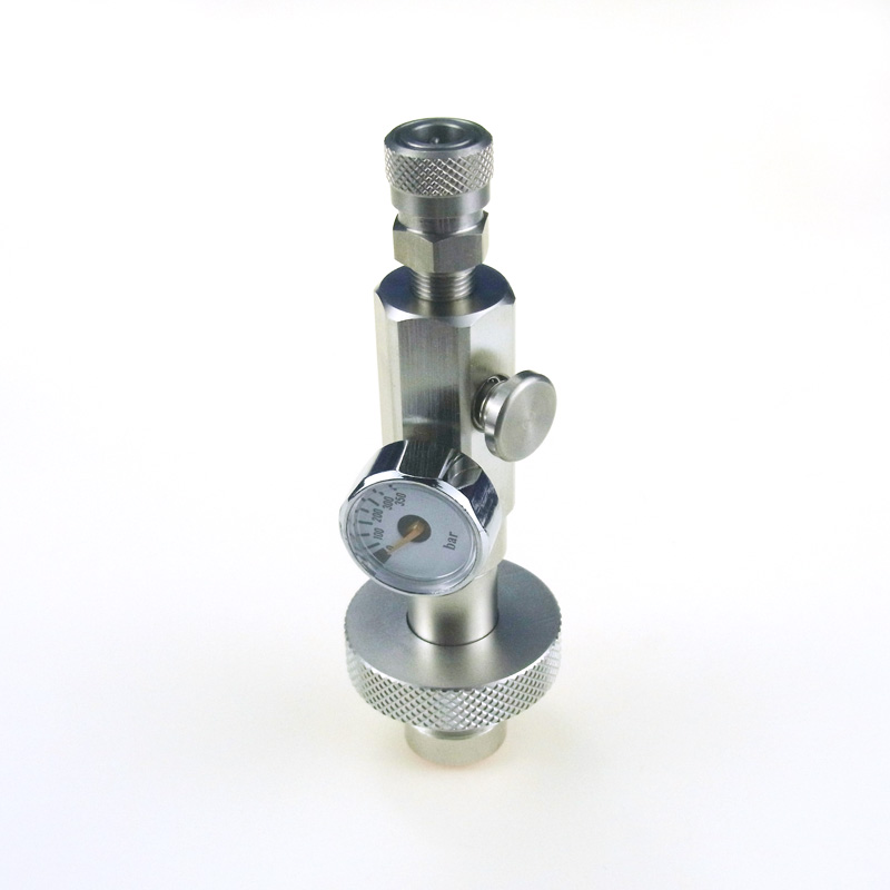 新しい DIN 300 スキューバ充填ステーション G5/8 コネクタ充電アダプタとゲージブリードバルブ DIN 300 メスクイックコネクト