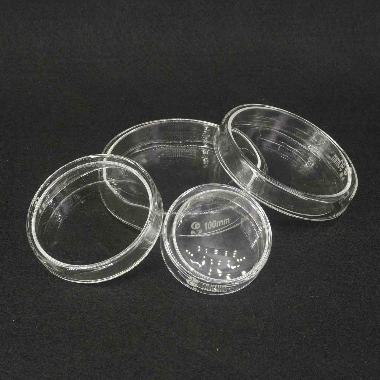 60/75/90/100/120mm with Lids Laboratory Bacterial Yeast Borosilicate Glass Petri Culture Dish