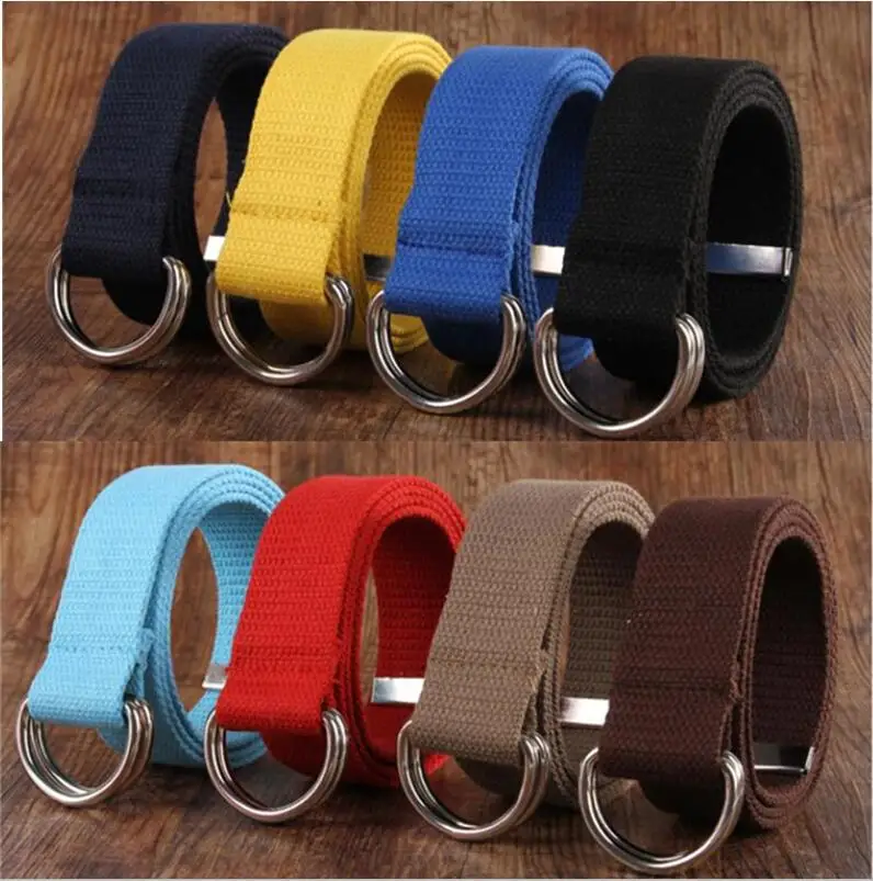Thời Trang Nam/Nữ Dây D Hình Nhẫn Đôi Móc Khóa Đơn Giản Chắc Chắn Cotton Canvas Tất Cả Trận Đấu Unisex Vải Thắt Lưng dây Lưng Cao Cấp