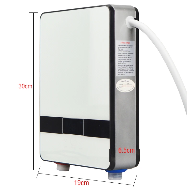 Scaldabagno elettrico istantaneo 6500W 220V Termostato Riscaldatore di flusso Riscaldamento bagno Cucina istantanea Doccia calda Acqua