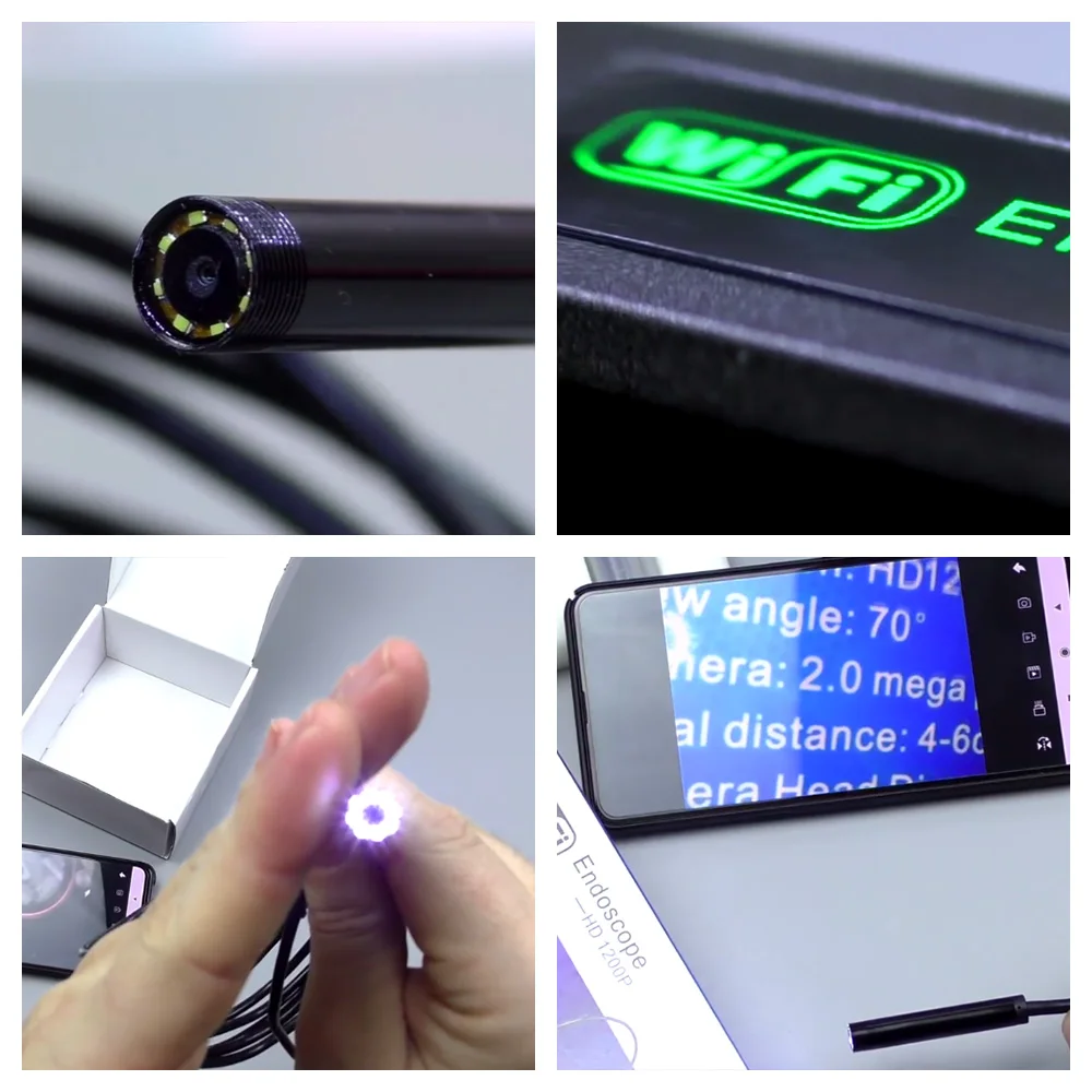KERUI 1200P/720P Wi-Fi эндоскоп водонепроницаемый осмотр змея мини-камера USB бороскоп для автомобиля для смартфона Iphone и Android