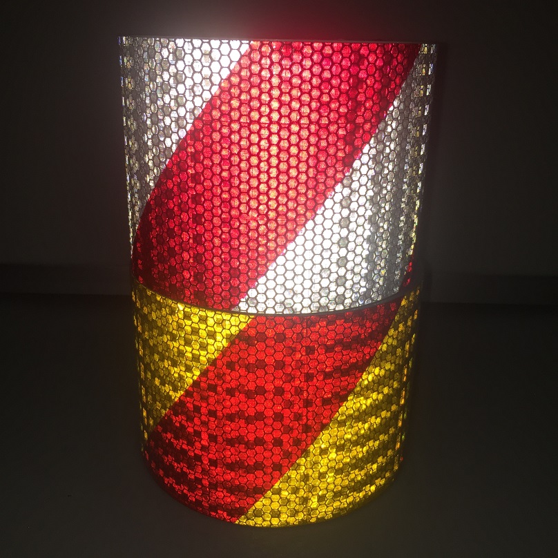 10 cm * 1 m, hohe Sichtbarkeit, selbstklebendes PVC-Reflektor-Sicherheitsband, Straßenverkehr, Baustelle, reflektierender Schild-Aufkleber