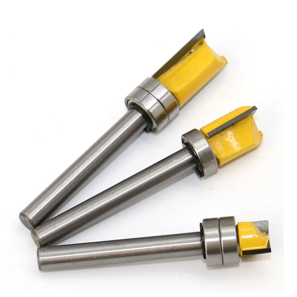 1 PC แบริ่ง Flush Trim Router บิตสําหรับไม้ 6mm Shank ตรงบิตทังสเตนเครื่องตัดไม้เครื่องมือ