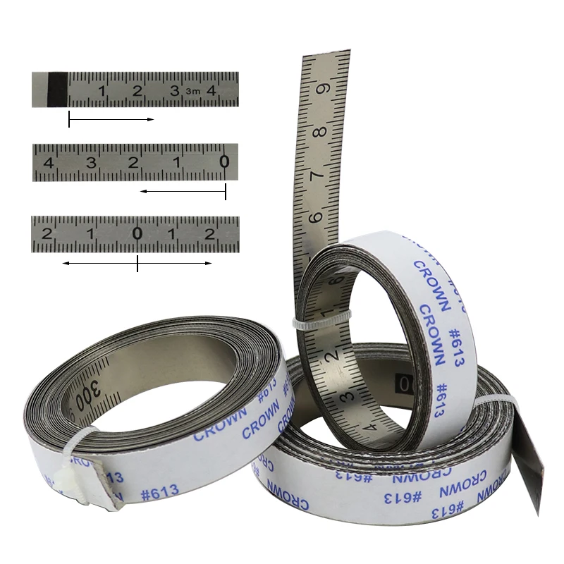Ruban à mesurer sur rail à onglet, règle métrique auto-adhésive en acier inoxydable 1M-6M pour routeur sur rail en T, scie de Table, outil de travail du bois