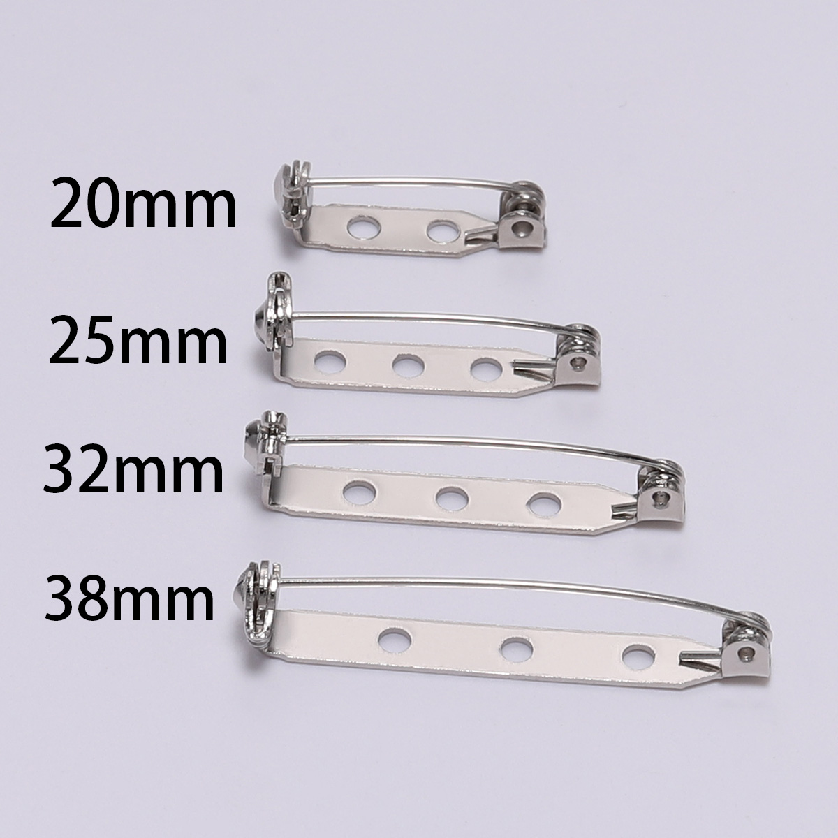 20 pçs 20 25 32 38mm broche clipe base pinos em branco seguro bloqueio broche pino base crachá titular para diy jóias fazendo descobertas suprimentos