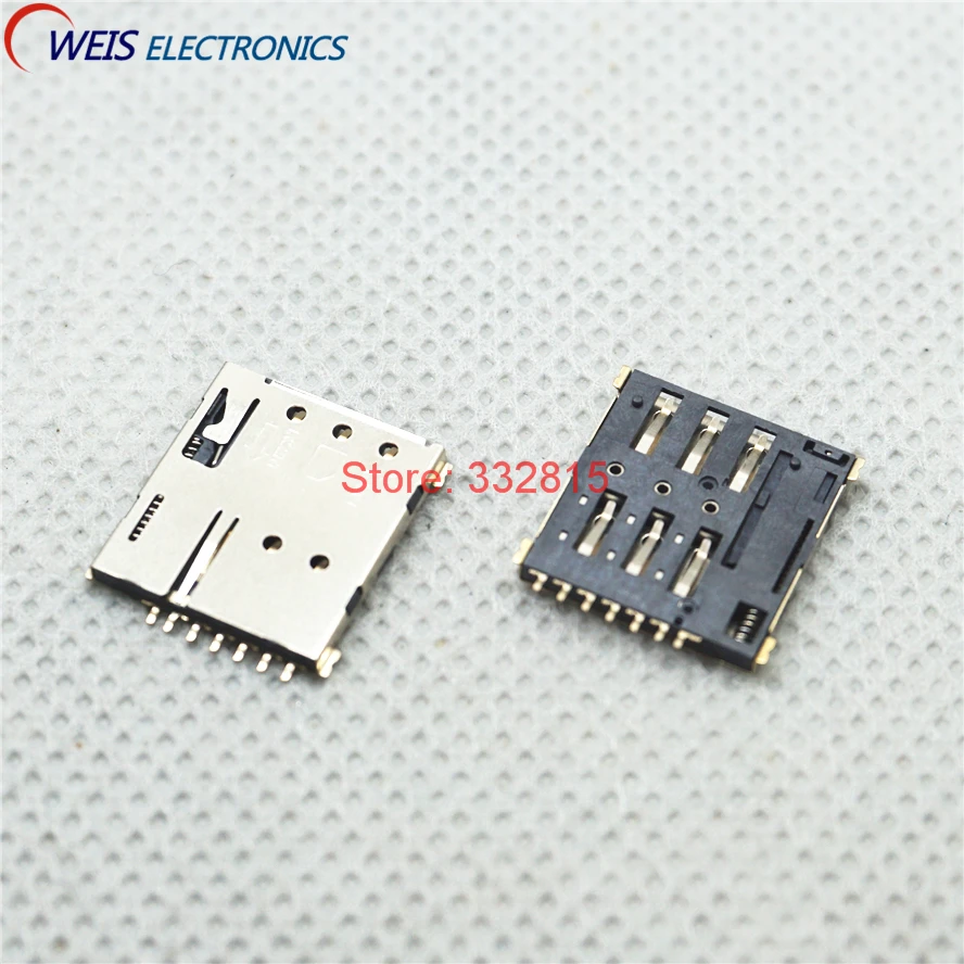10 Uds Nano-SIM tarjetero Push-push tipo 7PIN Mini Sim Socket Nano conector