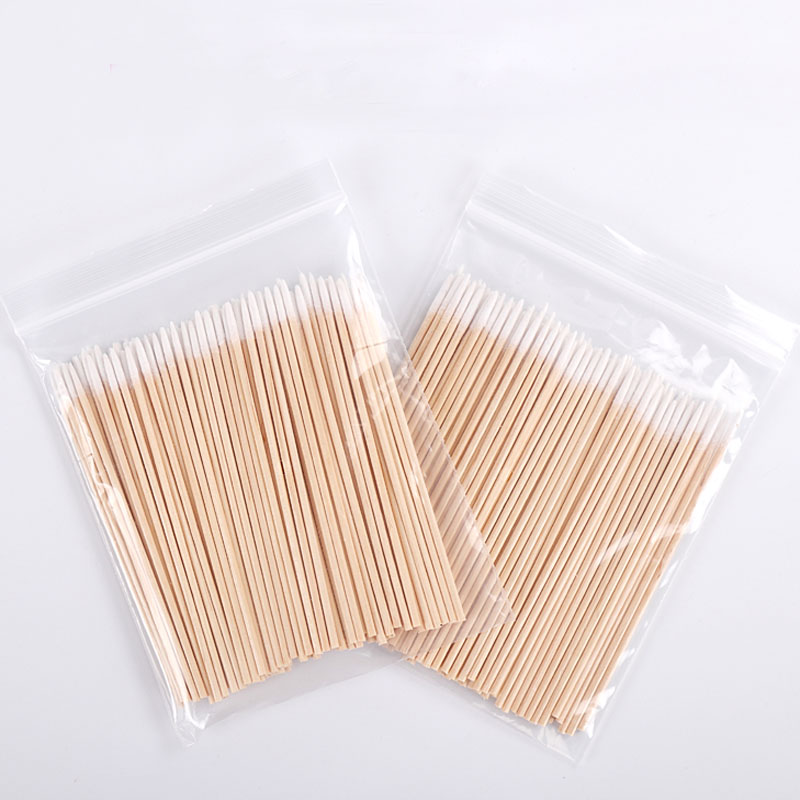 10 Bags Disposable Wooden Pointed Cotton Sticks 7/10cm Cotton Swab for Microblading/Permanent Makeup/Nail Beauty PMU Accessories