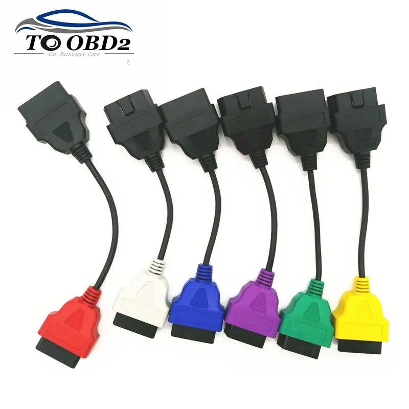 El más nuevo Cable adaptador de diagnóstico de conector OBD2 automático de 6 colores para FiatECUScan y Multiecuscan para Fiat Alfa Romeo y Lancia