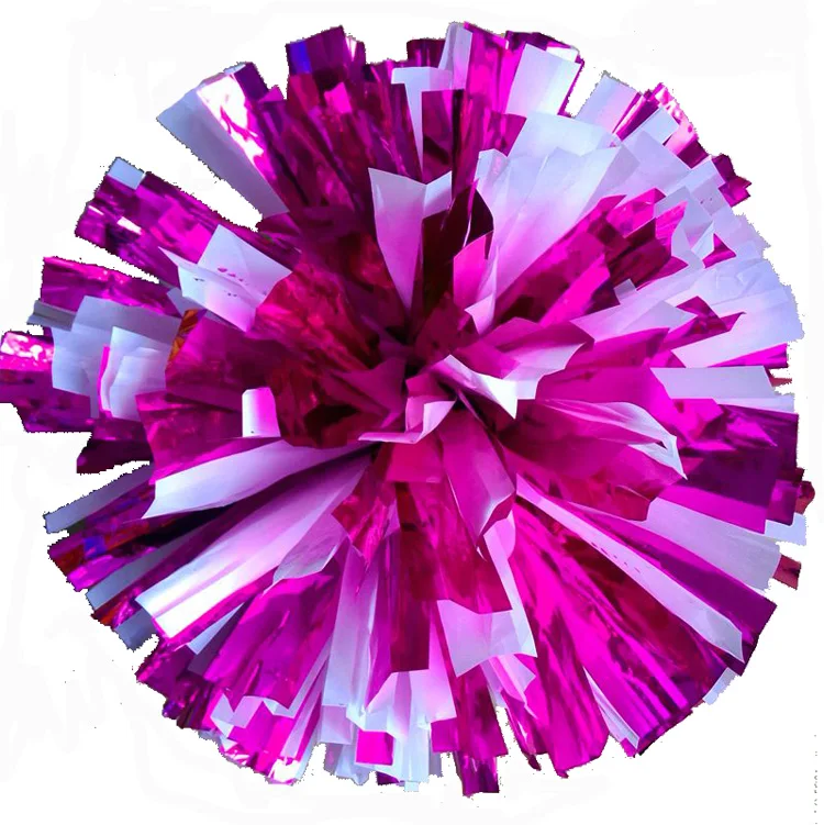 เชียร์ลีดเดอร์ Pompon พร้อมที่จับแหวน, 2ชิ้น, สีแดงผสมสีขาว, เชียร์ลีดเดอร์, เกมปาร์ตี้เต้นรำ, อุปกรณ์กีฬาชัยชนะ, 32ซม.