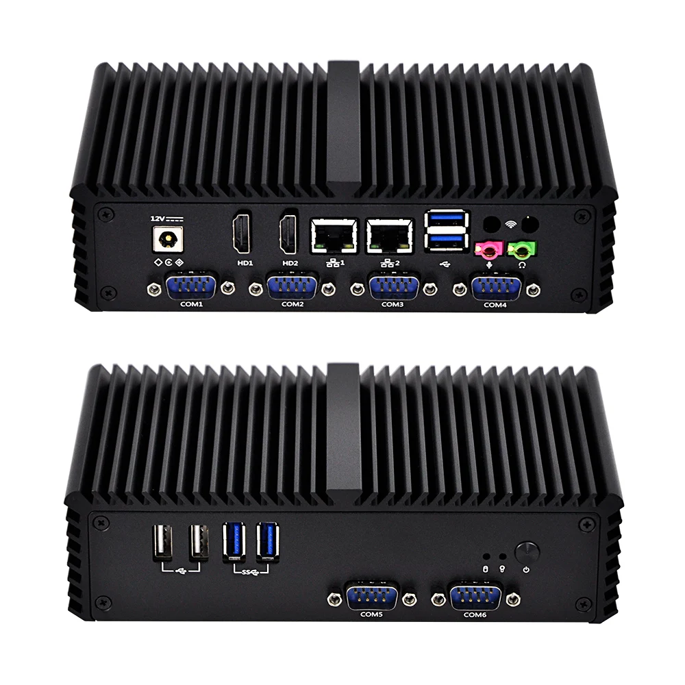 Qotom Mini PC Quạt Không Cánh Q350P Core I5-4200U Bộ Vi Xử Lý, RS485 VGA Tùy Chọn, WIFI 3G/4G Đầu Karaoke IPC