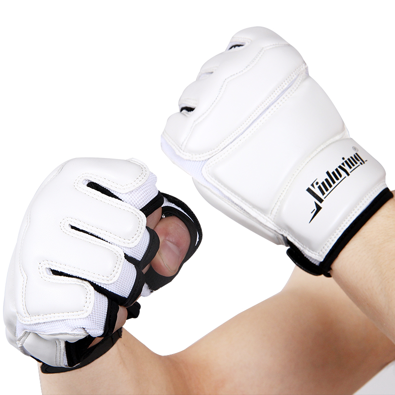 Guantes de boxeo de medio dedo para adultos, boxeo, lucha, niños, saco de arena, entrenamiento, MMA, Sanda, Karate, Muay Thai, Fitness, Protector de Taekwondo