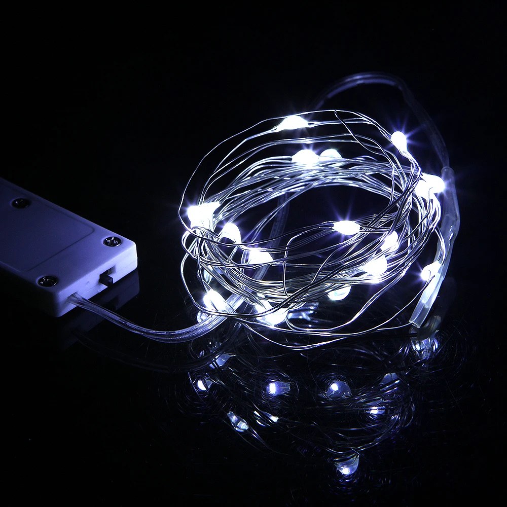 1M 2M 3M Vòng Hoa Trang Trí Đèn Dây Đồng CR2032 Hoạt Động Bằng Pin Giáng Sinh Cho Tiệc Cưới LED Dây cổ Tích Đèn