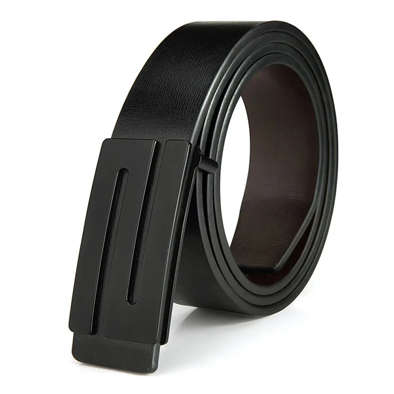 Marca FAJARINA, diseño de calidad para hombres, segunda capa, cuero genuino, cinturones de moda negros, cinturón vaquero para hombres, accesorios de ropa para hombres
