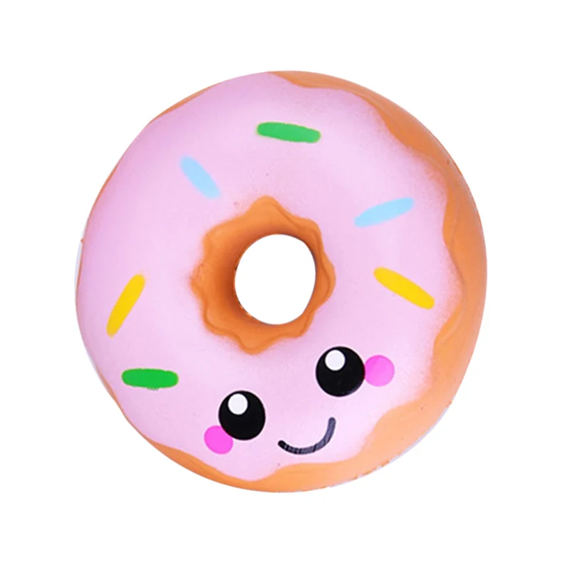 น่ารักยิ้ม Donut Squishy จําลองที่เพิ่มขึ้นช้า PU ขนมปังเค้กหอมนุ่มบีบของเล่นความเครียดบรรเทาสําหรับเด็กสนุกของขวัญ 10*10 ซม.