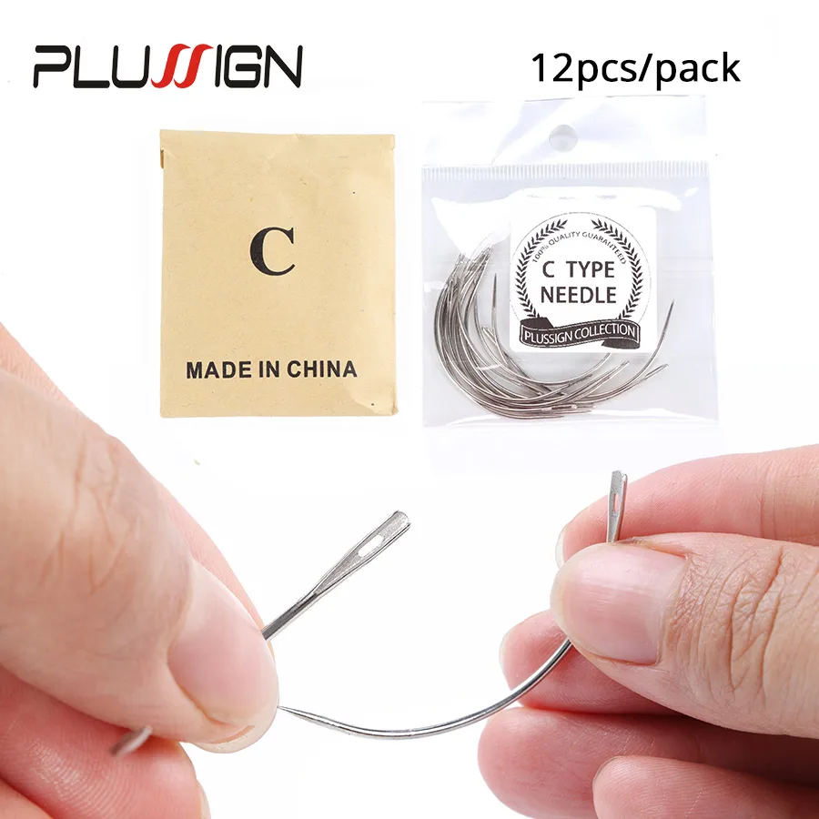 Plussign ผมเย็บเข็มและด้ายสําหรับทําวิกผม 12 ชิ้นเย็บเข็ม 1 ม้วน 2000 เมตรสําหรับทอผ้ารวม