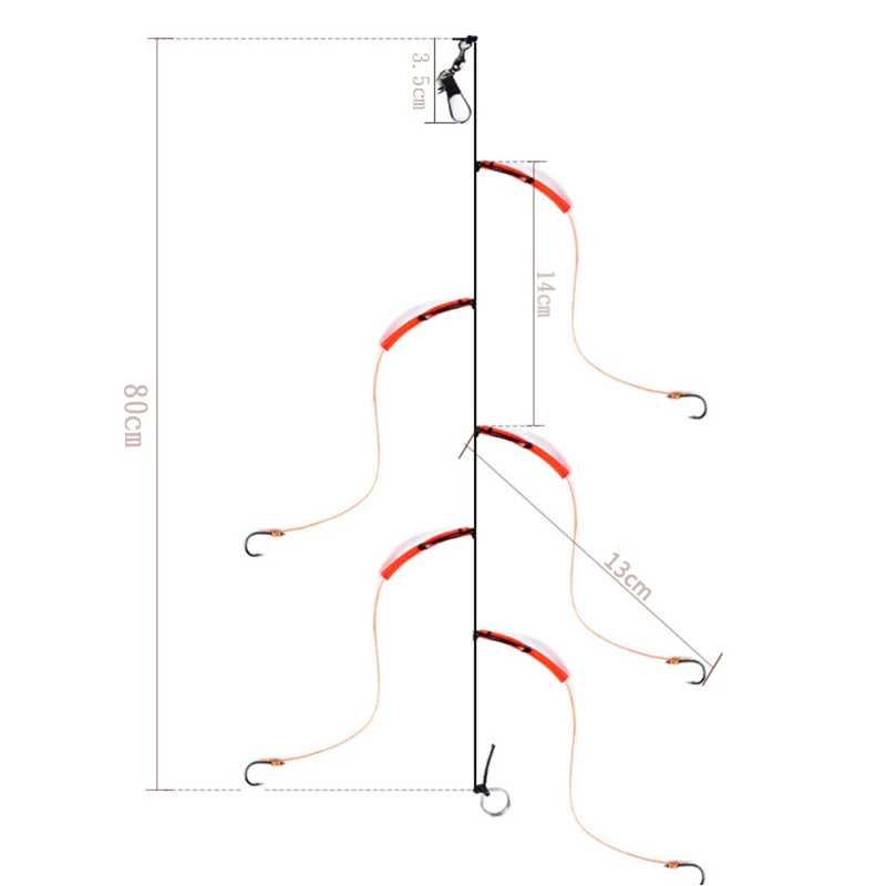 1psc 5 #-14 # Fishhooks Thép Không Gỉ Giàn Khoan Xoay Câu Mồi Pesca Mồi Móc Đơn Kết Hợp 5 móc Khóa Móc Nhỏ