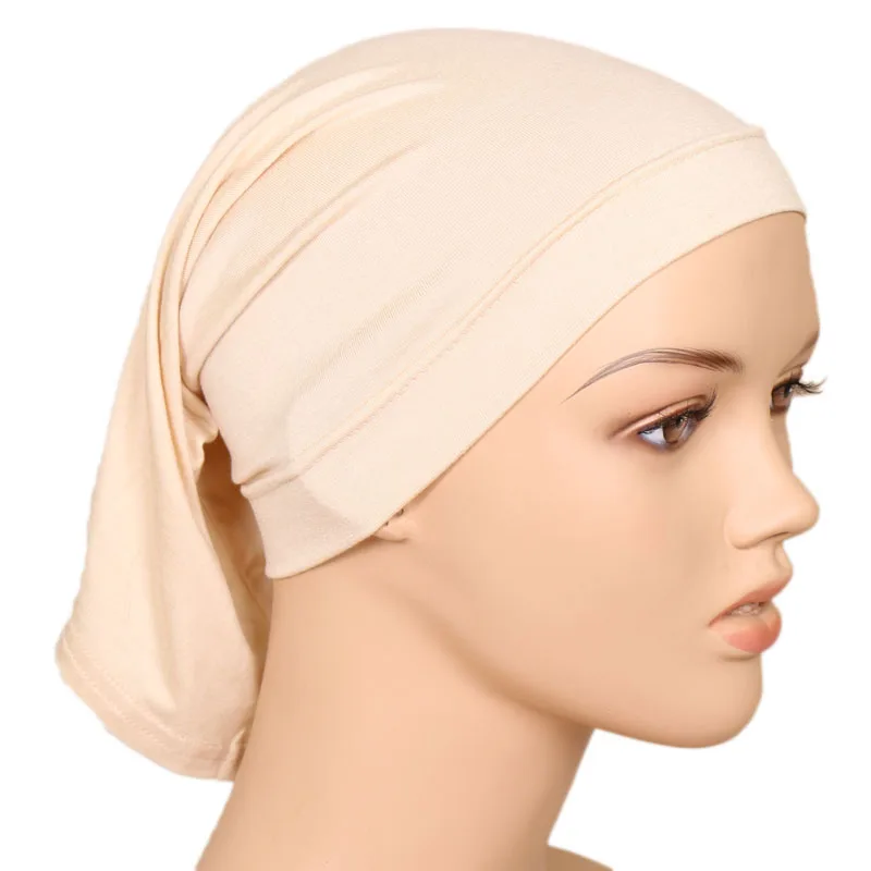 Algodão modal undercap liso macio elástico sob o boné hijab gorro muçulmano feminino capa completa interior hijabs turbante islam underscarf