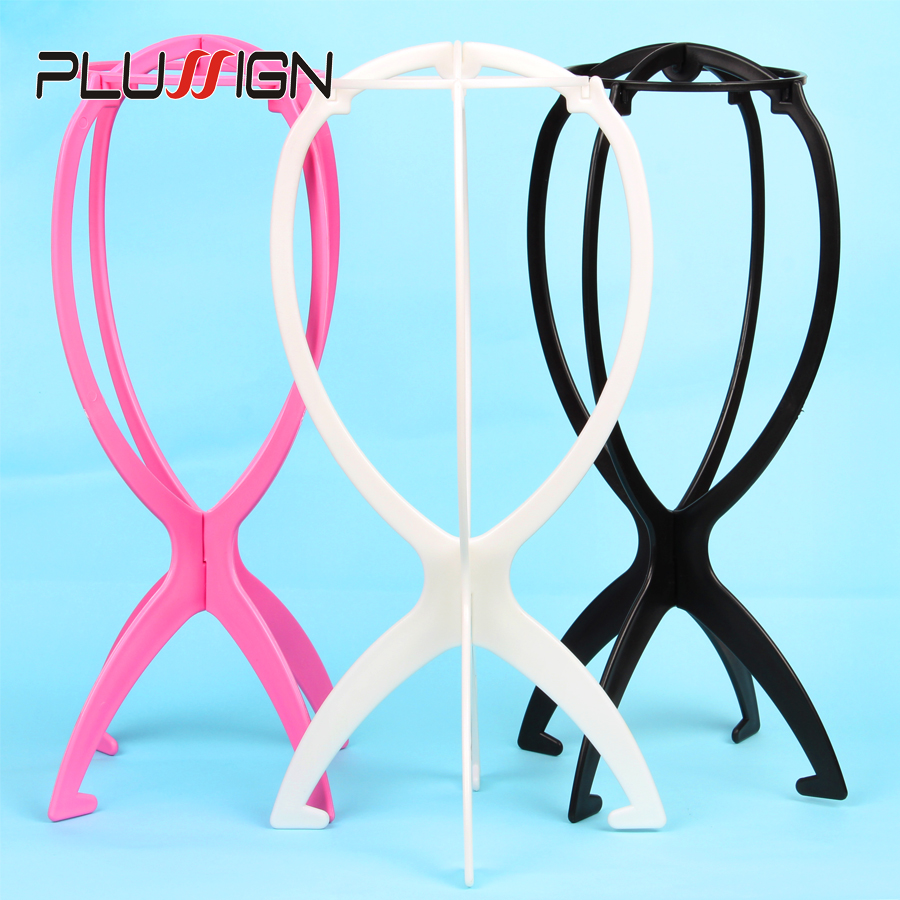 Soportes para pelucas, soporte para cabeza de peluca de plástico, colgador para pelucas múltiples, soporte para pelucas plegable portátil de 17x34Cm, 1 Uds.