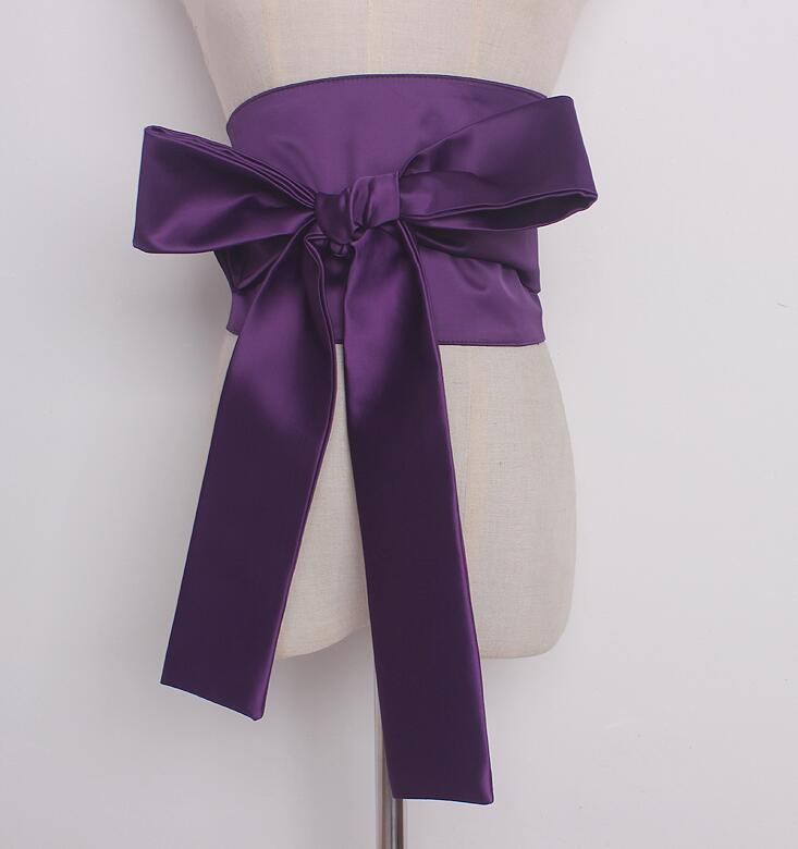 Frauen runway mode breiten satin großen bogen Cummerbunds weibliche vintage Kleid Korsetts Bund Gürtel dekoration breiten gürtel R896