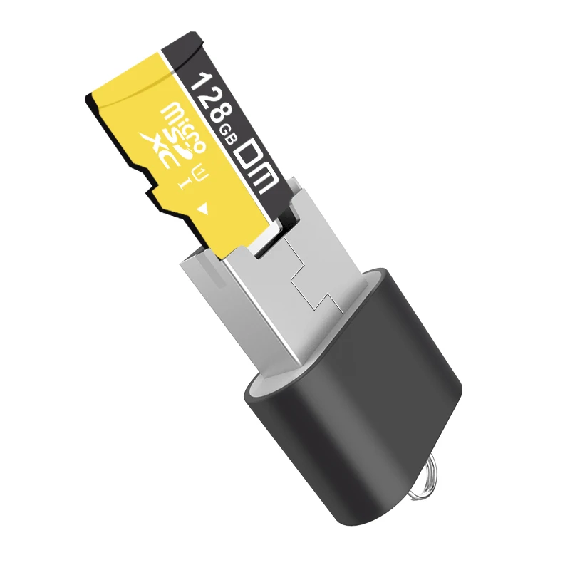 DM CR015 เครื่องอ่านการ์ด MicroSD พร้อมช่องเสียบการ์ด TF กลายเป็น USB Flash Drive สําหรับคอมพิวเตอร์หรืออะแดปเตอร์ USB ในรถยนต์