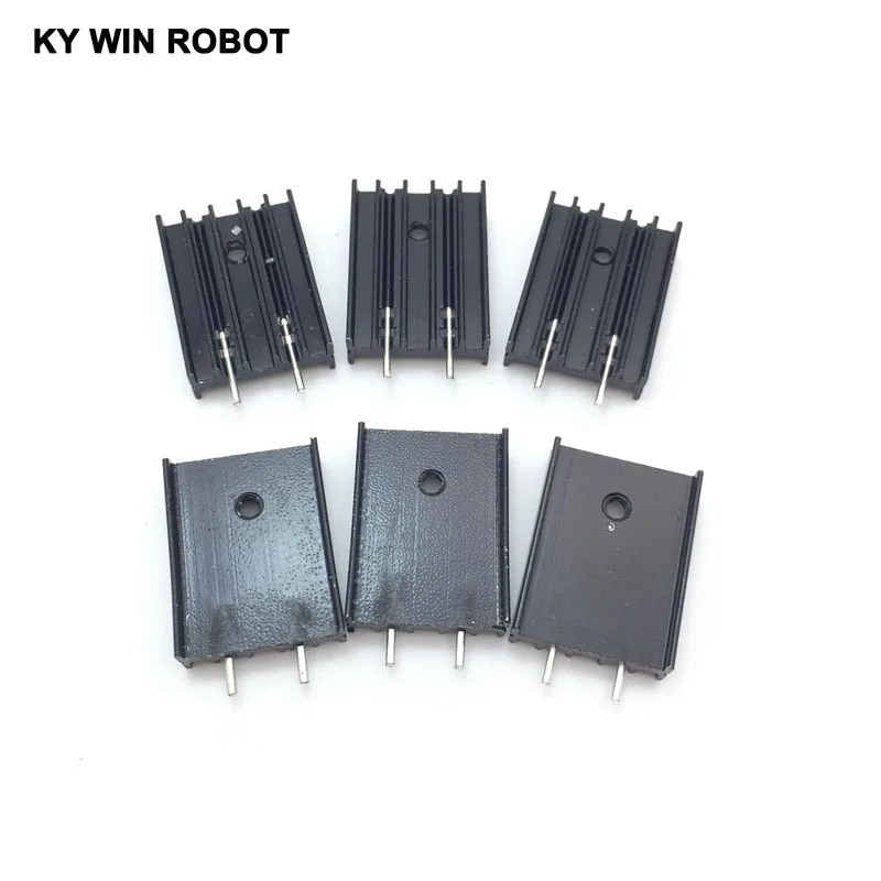 10 pz 19x8x25 MM In Alluminio nero Dissipatore di Calore TO-220 Dissipatore TO220 Transistor dispositivo di Raffreddamento del Radiatore TO220 25*8*19 MM con pin