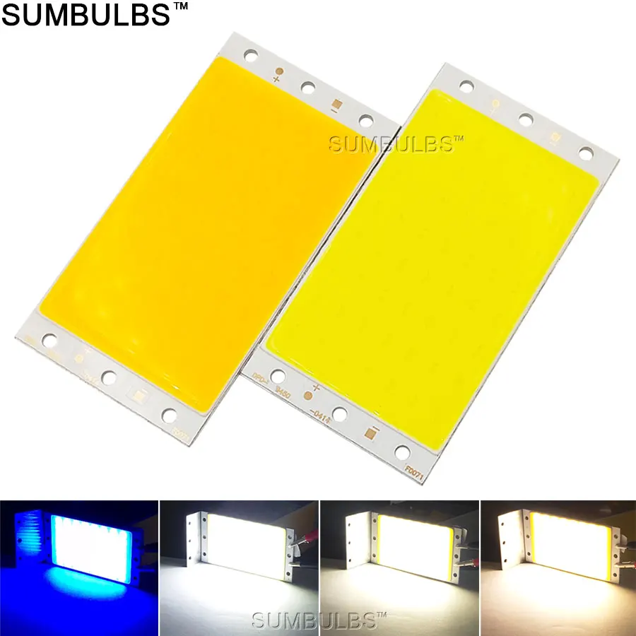 Sumbulbs DIY Panel de luz LED 94x50MM 1500LM Ultra brillante cálido blanco frío Natural azul DC 12V 15W lámpara LED de tablero COB