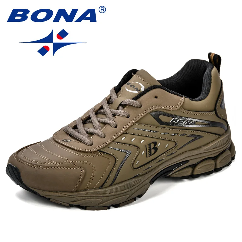 BONA ผู้ชายรองเท้าสบายๆยี่ห้อผู้ชายรองเท้าผู้ชายรองเท้าผ้าใบรองเท้าสบาย Breathable ไมโครไฟเบอร์กลางแจ้งรองเท้าสไตล์อินเทรนด์